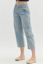 Vaqueros barrel claros denim