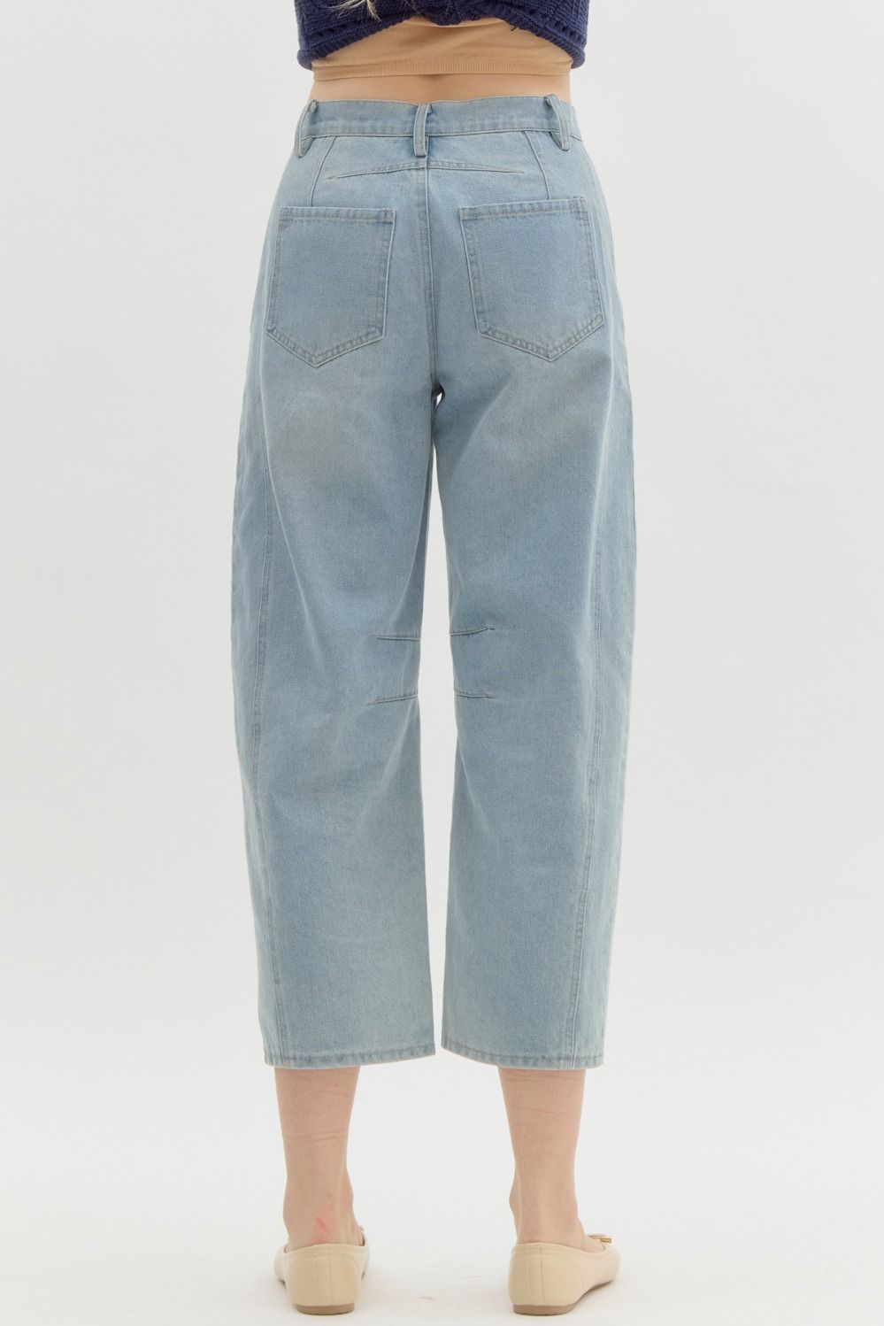 Vaqueros barrel claros denim