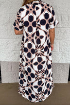 Vestido midi negro estampado Chic