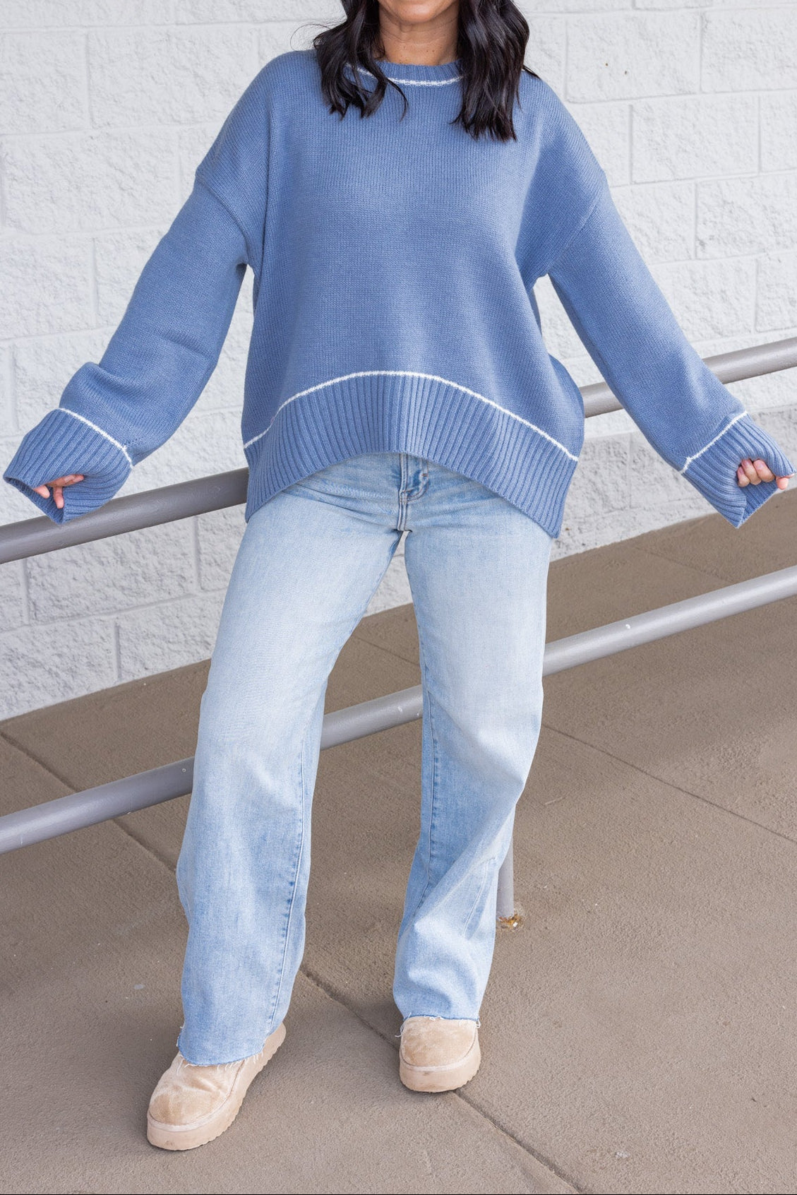Jersey de punto azul Comfy Charm