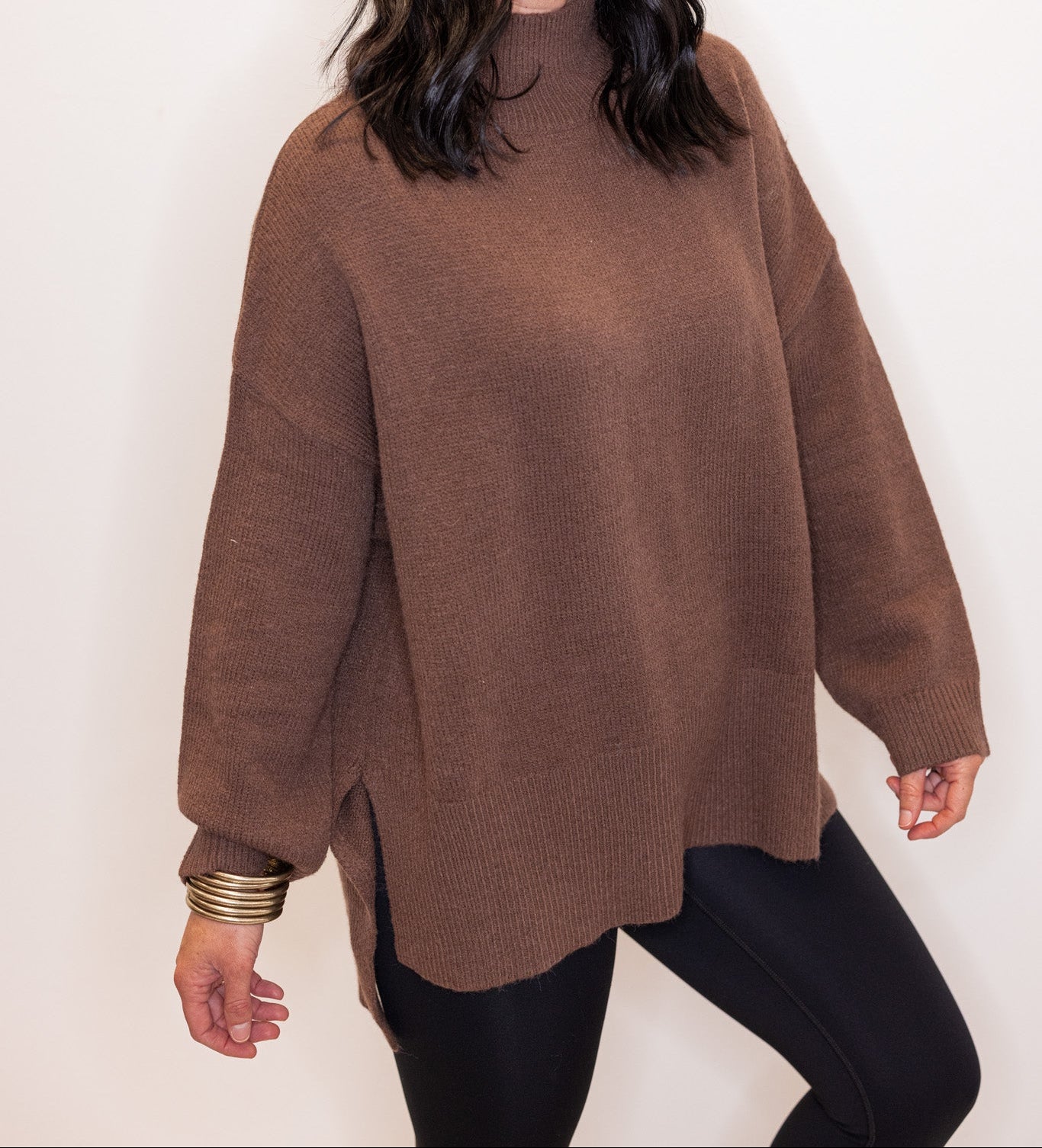Jersey oversize marrón chocolate Cozy Favorite