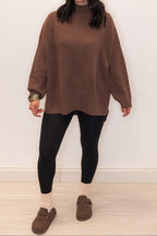 Jersey oversize marrón chocolate Cozy Favorite