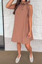 Vestido caramelo de rayas Honey Harbor azul