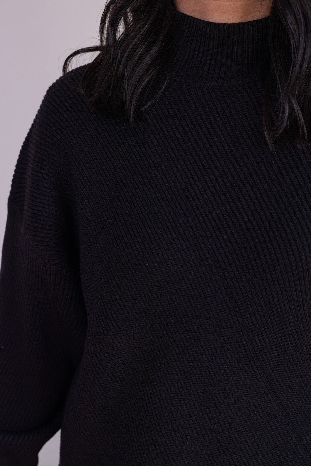 Jersey negro acanalado Diagonal Diva