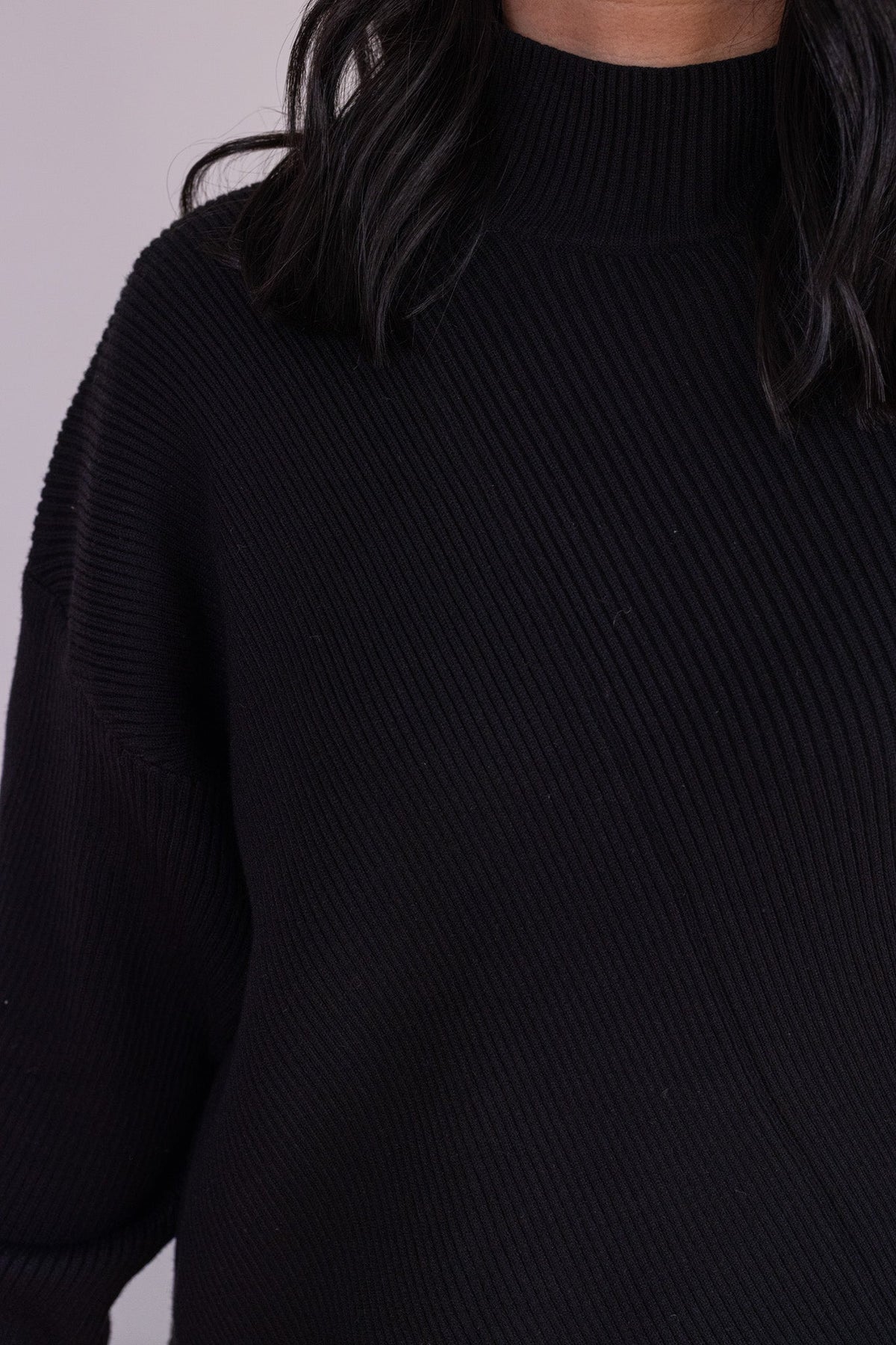 Jersey negro acanalado Diagonal Diva