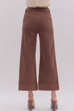 Pantalones de sarga marrón October Feelings