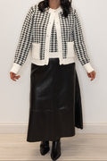 Conjunto de cárdigan pata de gallo negro The Jacqueline