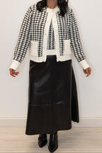 Conjunto de cárdigan pata de gallo negro The Jacqueline