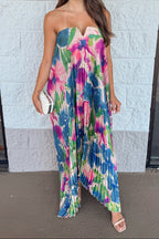 Vestido maxi floral rosa de satén Retro Splendor