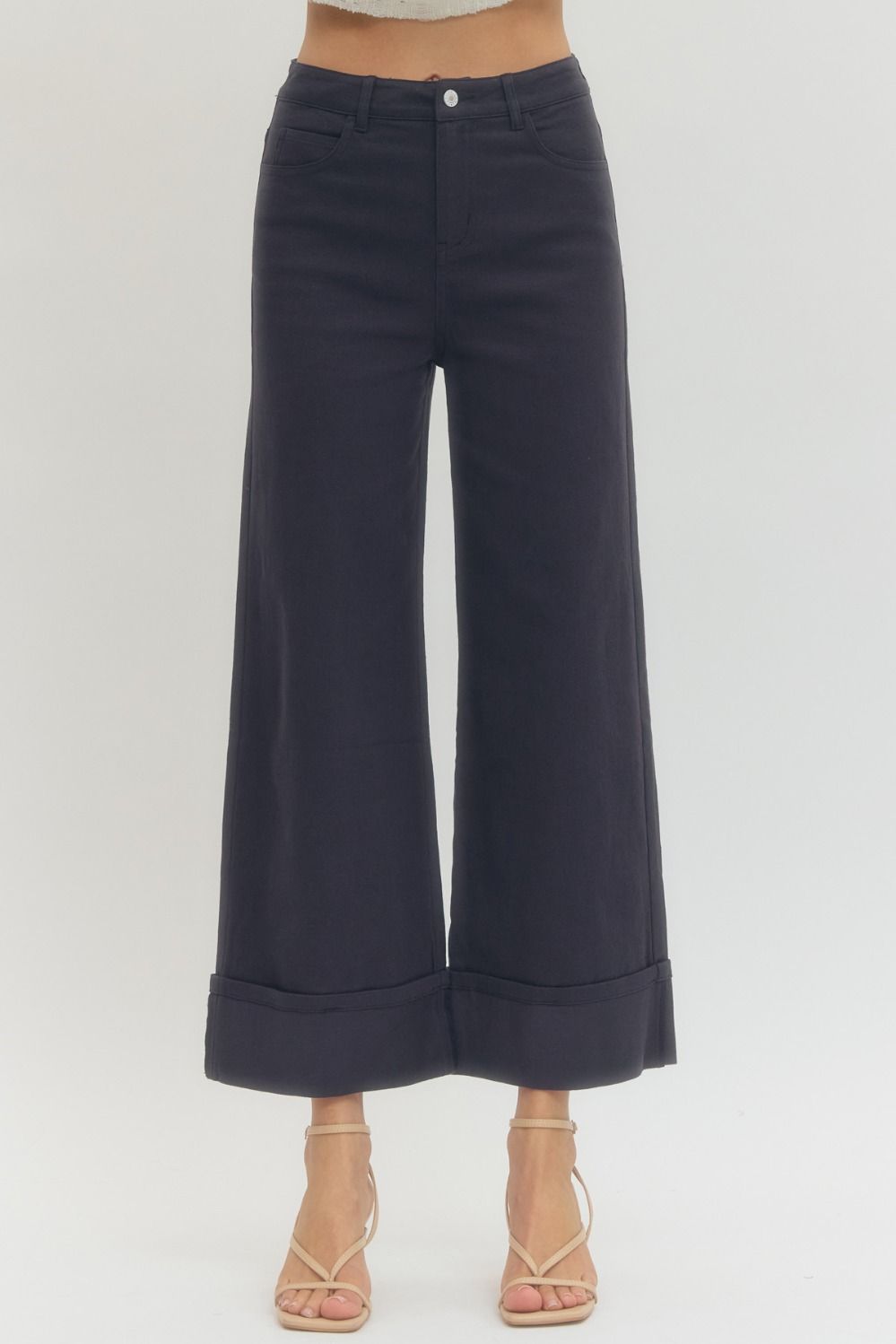 Pantalones de sarga azul marino Sunny Feelings