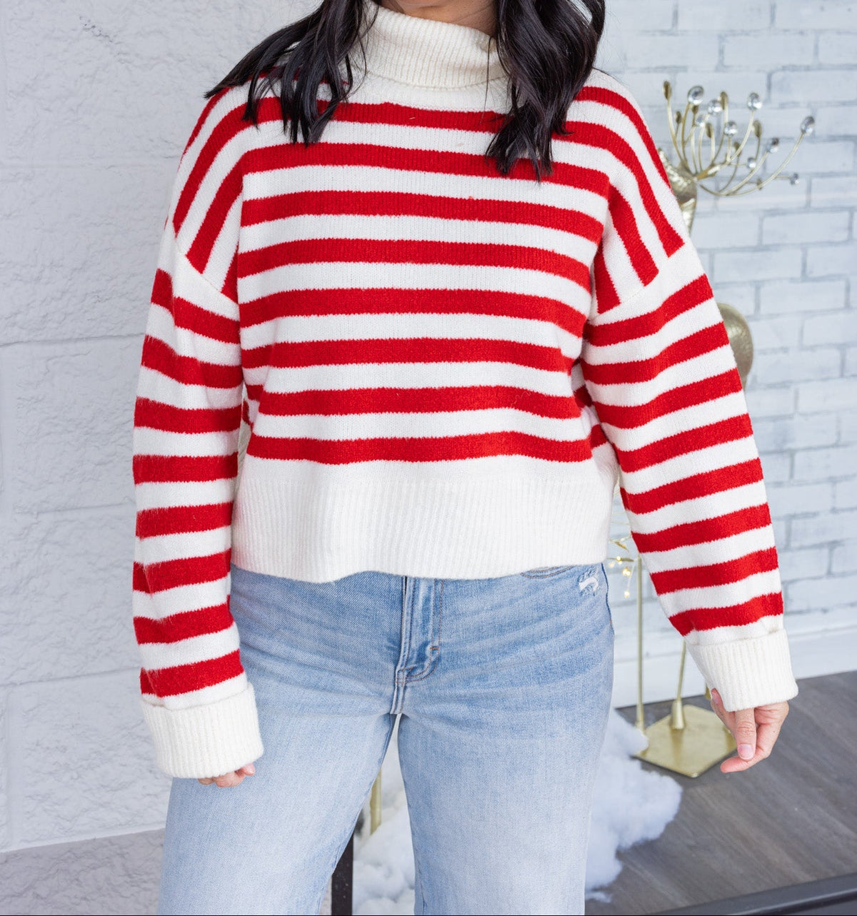 Jersey rojo de rayas Winter Charm