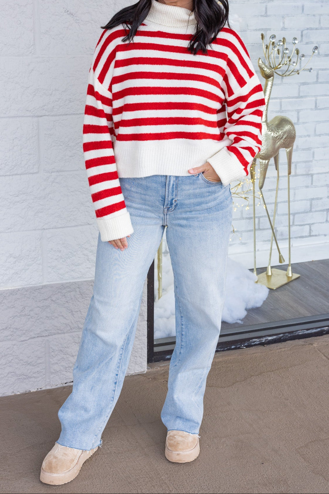 Jersey rojo de rayas Winter Charm
