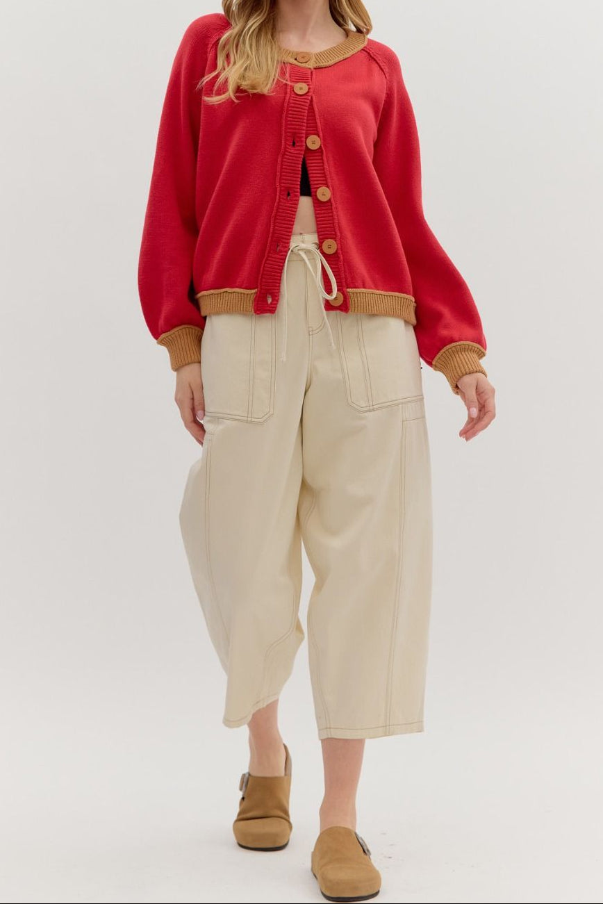 Cárdigan rojo Fireside Charm