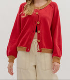 Cárdigan rojo Fireside Charm