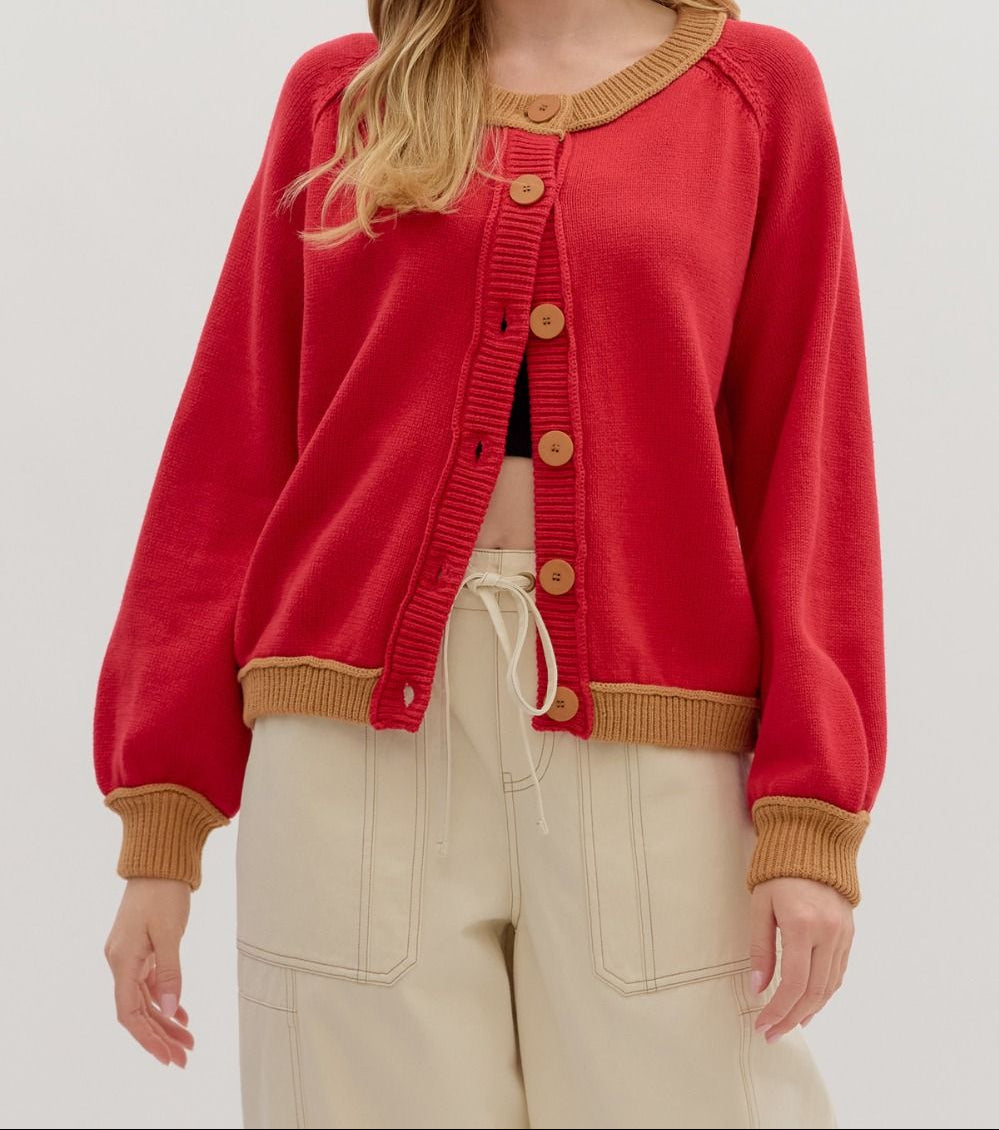 Cárdigan rojo Fireside Charm