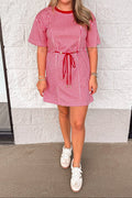 Vestido rojo de cuadros Gingham Glow blanco