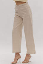 Pantalones vaqueros arena con detalle trenzado denim