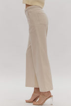 Pantalones vaqueros arena con detalle trenzado denim