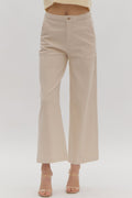 Pantalones vaqueros arena con detalle trenzado denim