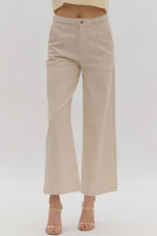 Pantalones vaqueros arena con detalle trenzado denim