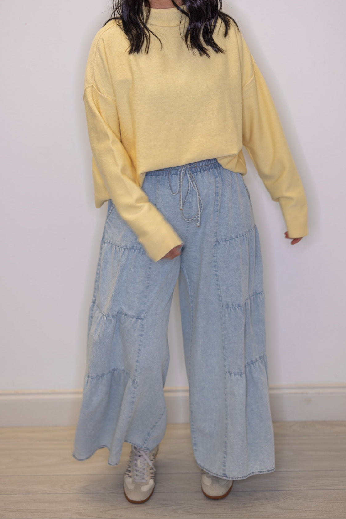 Pantalones azul claro Chambray Dreaming rojo
