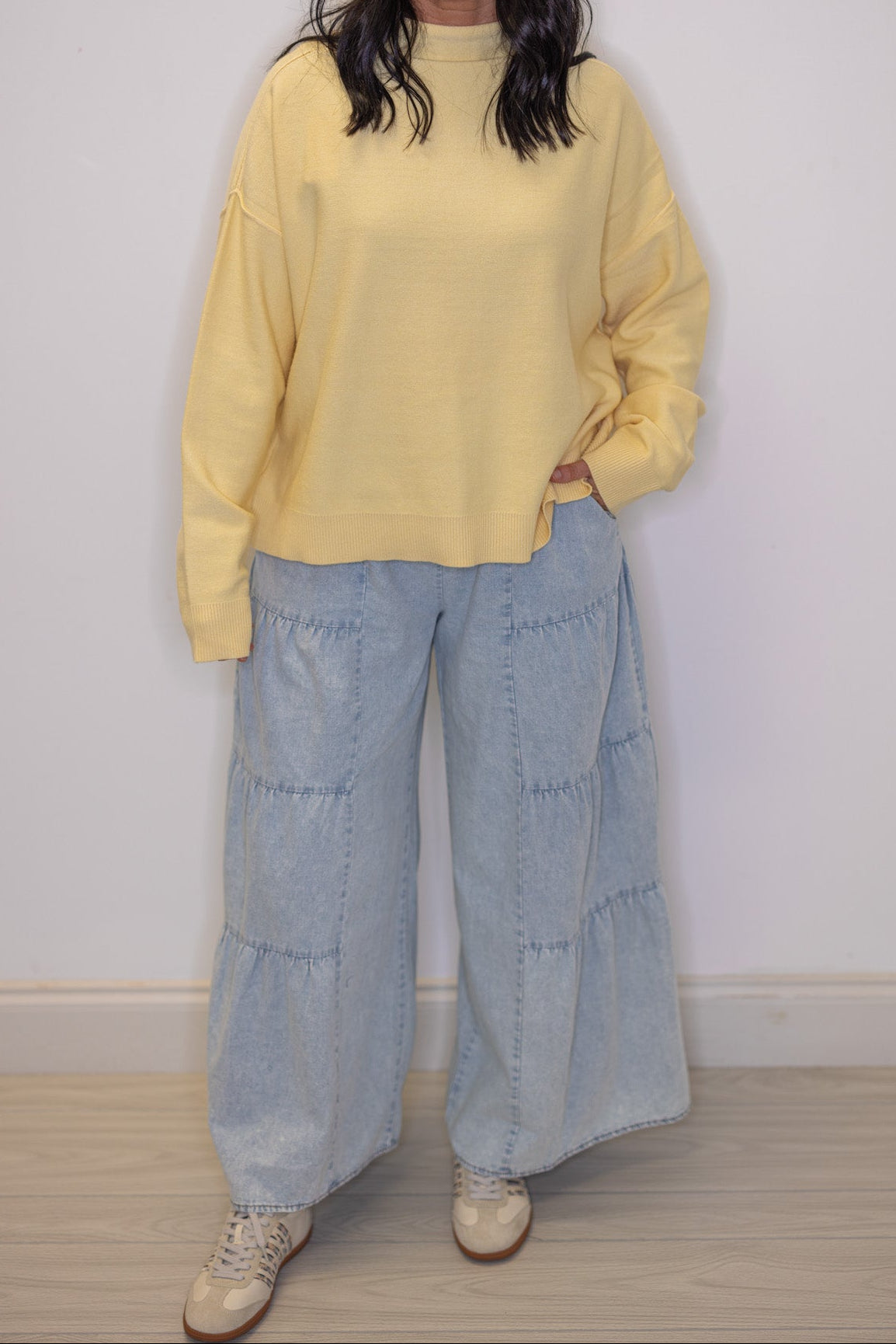 Pantalones azul claro Chambray Dreaming rojo