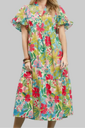 Vestido midi floral Destination rojo