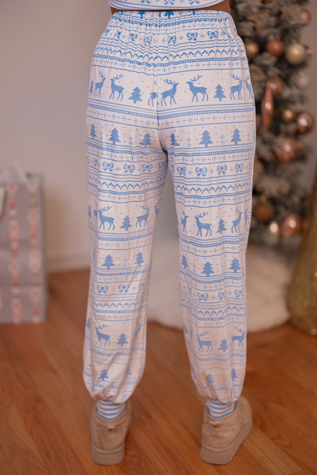 Joggers azules de estar por casa Winter Magic blanco