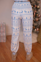 Joggers azules de estar por casa Winter Magic blanco