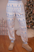 Joggers azules de estar por casa Winter Magic blanco